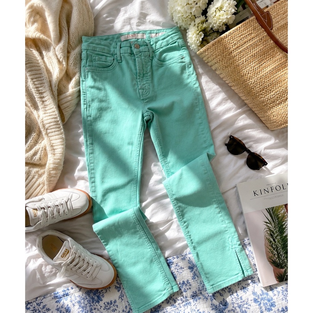Jen7 by 7 For All Mankind Mint Green Capri Jeans Slim Cropped Pants Womens 2